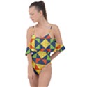 Background Geometric Color Drape Piece Swimsuit View1
