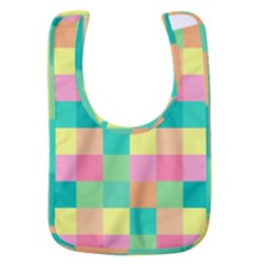 Checkerboard Pastel Square Baby Bib by Grandong