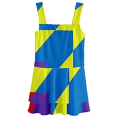 Colorful Red Yellow Blue Purple Kids  Layered Skirt Swimsuit by Grandong