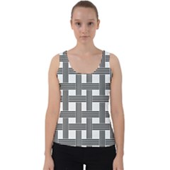Seamless Stripe Pattern Lines Velvet Tank Top by Apen