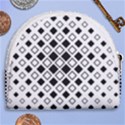 Square Diagonal Pattern Monochrome Horseshoe Style Canvas Pouch View2