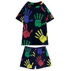 Ellipse Pattern Background Kids  Swim T-shirt And Shorts Set by Apen