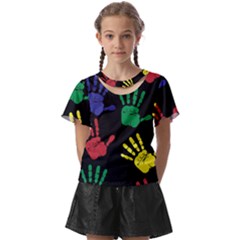 Ellipse Pattern Background Kids  Front Cut T-shirt by Apen
