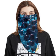 Blue Abstract Balls Spheres Face Covering Bandana (triangle) by Amaryn4rt