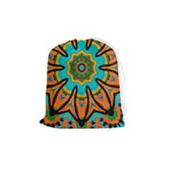 Color Abstract Pattern Structure Drawstring Pouch (medium) by Amaryn4rt
