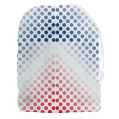 Dots Pointillism Abstract Chevron Drawstring Pouch (3xl) by Pakjumat