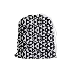 Geometric Tile Background Drawstring Pouch (large) by Apen