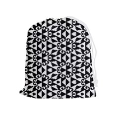 Geometric Tile Background Drawstring Pouch (xl) by Apen