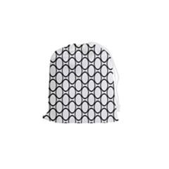 Black Pattern Halftone Wallpaper Drawstring Pouch (small) by Apen