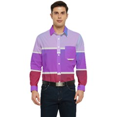 Pattern Banner Set Dot Abstract Men s Long Sleeve Pocket Shirt  by Apen