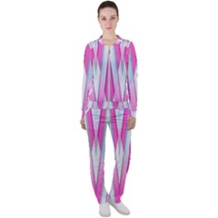 Geometric 3d Design Pattern Pink Casual Jacket And Pants Set by Apen