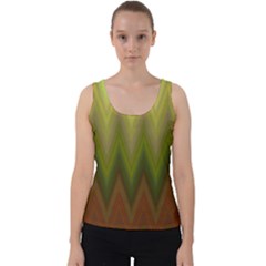 Zig Zag Chevron Classic Pattern Velvet Tank Top by Apen
