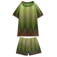 Zig Zag Chevron Classic Pattern Kids  Swim T-shirt And Shorts Set by Apen