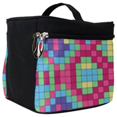 Checkerboard Squares Abstract Texture Pattern Make Up Travel Bag (big) by Apen