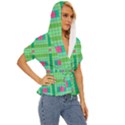 Checkerboard Squares Abstract Lightweight Drawstring Hooded Top View3