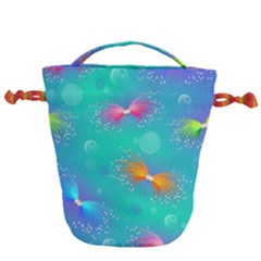 Non Seamless Pattern Blues Bright Drawstring Bucket Bag by Dutashop