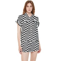 Zigzag Chevron Pattern Chiffon Lounge Set by Dutashop