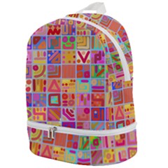 Colourful Abstract Shapes Zip Bottom Backpack by Pakjumat