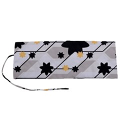 Flower Shape Abstract Pattern Roll Up Canvas Pencil Holder (s) by Modalart