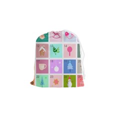 Christmas Wreath Advent Drawstring Pouch (small) by Modalart