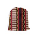 Textile Pattern Abstract Fabric Drawstring Pouch (Large) View2