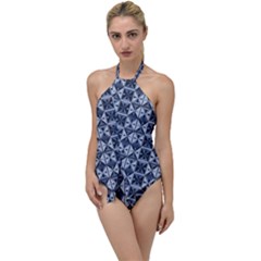 Geometric Monochrome Triangle Go With The Flow One Piece Swimsuit by Bedest