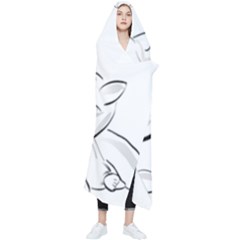 Dog Cat Domestic Animal Silhouette Wearable Blanket by Modalart
