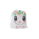 Unicorn Rabbit Hare Wreath Cute Drawstring Pouch (Small) View2