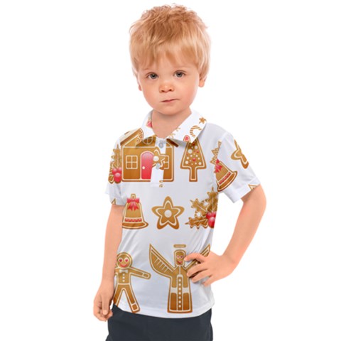 Gingerbread Food Snack Seasonal Kids  Polo T-shirt by Modalart