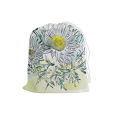 Thistle Alpine Flower Flower Plant Drawstring Pouch (large) by Modalart
