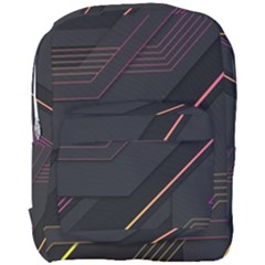 Gradient Geometric Shapes Dark Background Full Print Backpack by Ndabl3x