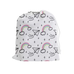 Cute Art Print Pattern Drawstring Pouch (xl) by Ndabl3x