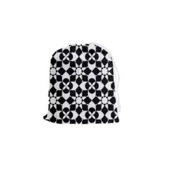 Mosaic Floral Repeat Pattern Drawstring Pouch (small) by Ravend
