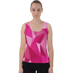 Pattern Halftone Geometric Velvet Tank Top by Ravend