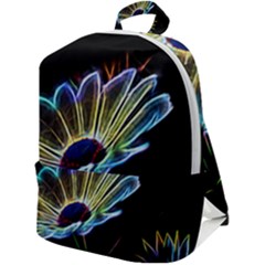 Flower Pattern Design Abstract Background Zip Up Backpack by Amaryn4rt