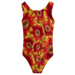 Gerbera Flowers Blossom Bloom Kids  Cut-out Back One Piece Swimsuit by Amaryn4rt