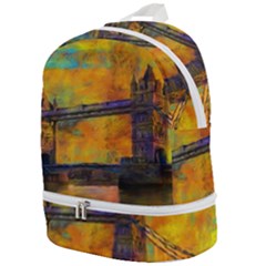 London Tower Abstract Bridge Zip Bottom Backpack by Amaryn4rt