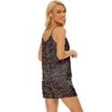 Full Frame Shot Of Abstract Pattern V-Neck Satin Pajamas Set View3