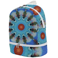 Pattern Blue Brown Background- Zip Bottom Backpack by Amaryn4rt