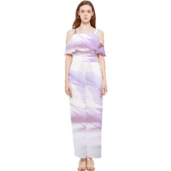 Ring Feather Marriage Pink Gold Draped Sleeveless Chiffon Jumpsuit by Amaryn4rt