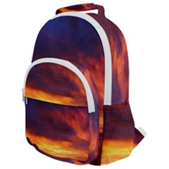 Sunset The Pacific Ocean Evening Rounded Multi Pocket Backpack by Amaryn4rt