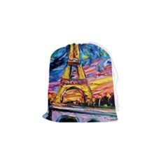 Eiffel Tower Starry Night Print Van Gogh Drawstring Pouch (small) by Modalart
