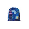 Starry Night In New York Van Gogh Manhattan Chrysler Building And Empire State Building Drawstring Pouch (Small) View2