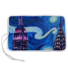 Starry Night In New York Van Gogh Manhattan Chrysler Building And Empire State Building Pen Storage Case (l) by Modalart