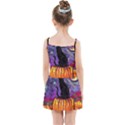 Halloween Art Starry Night Hallows Eve Black Cat Pumpkin Kids  Summer Sun Dress View2