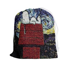 Cartoon Dog House Van Gogh Drawstring Pouch (2xl) by Modalart