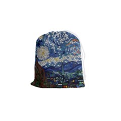 Mosaic Art Vincent Van Gogh Starry Night Drawstring Pouch (small) by Modalart