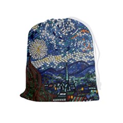 Mosaic Art Vincent Van Gogh Starry Night Drawstring Pouch (xl) by Modalart