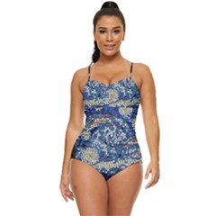 Mosaic Art Vincent Van Gogh Starry Night Retro Full Coverage Swimsuit by Modalart