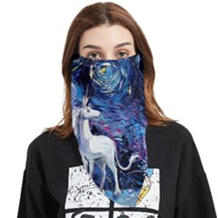 Unicorn Starry Night Print Van Gogh Face Covering Bandana (triangle) by Modalart